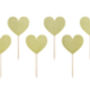 Gold Glitter Heart Cupcake Toppers X Six, thumbnail 2 of 5