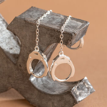 Sterling Silver Handcuff Earrings, 2 of 5