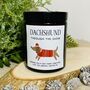 Personalised Dachshund Sausage Dog Christmas Candle, thumbnail 1 of 3