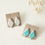 Fair Trade Eco Recycled Paper Diamond Stud Earrings, thumbnail 6 of 12