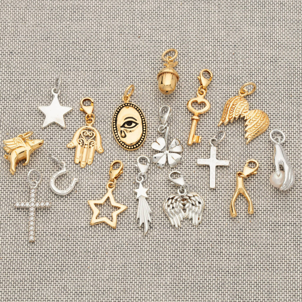Selection Of Sterling Silver Good Luck Charms, 1 of 8