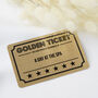 Personalised Golden Ticket Gift Voucher Wallet Keepsake, thumbnail 2 of 6