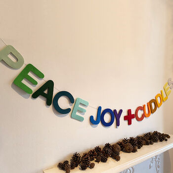 Peace Joy And Cuddles Hanging Christmas Decoration, 2 of 2