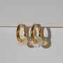 Chunky Gold Opal Donut Hoop Earrings Non Tarnish, thumbnail 5 of 5