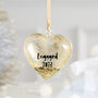 Personalised Engagement Gold Heart Christmas Bauble, thumbnail 4 of 4