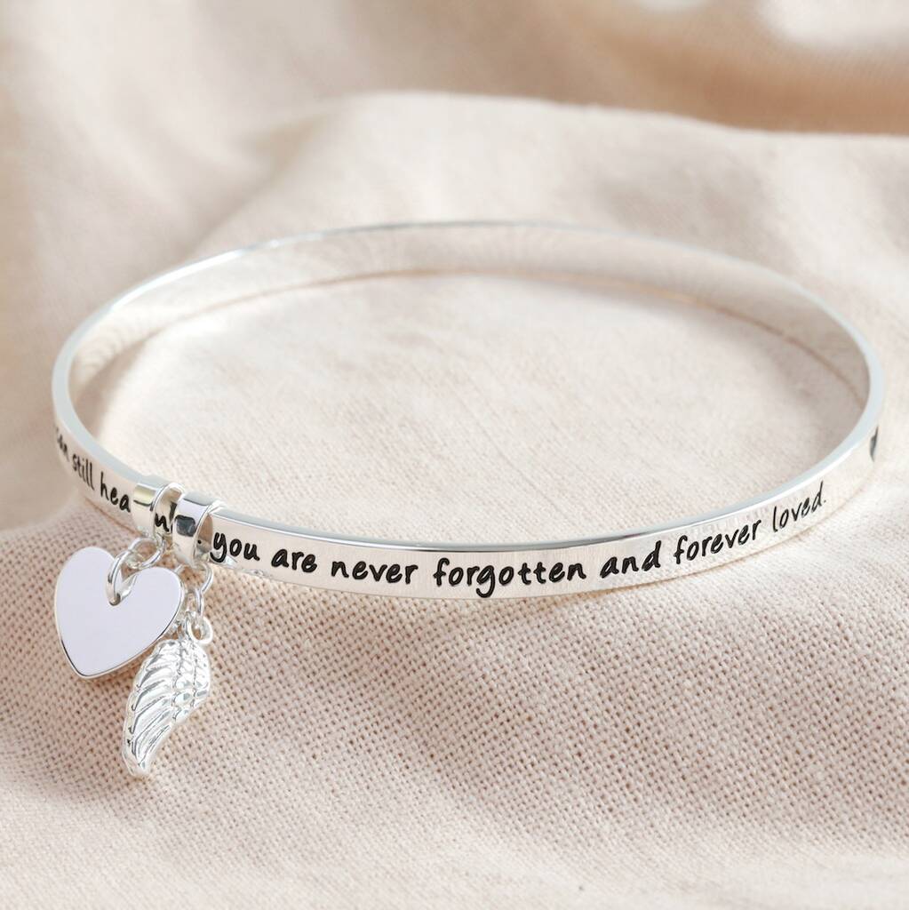 'Never Forgotten' Meaningful Word Bangle, 1 of 5