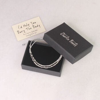 Sterling Silver 'I'd Help You Bury The Body' Morse Code Bracelet, 4 of 7
