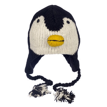 Penguin Hand Knitted Woollen Animal Hat, 4 of 4
