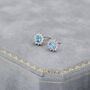 Natural Swiss Blue Topaz Crystal Stud Earrings, thumbnail 7 of 11