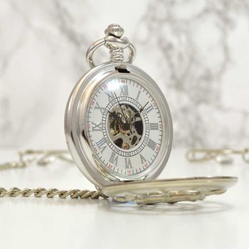 Personalised Pocket Watch With A Nautical Wheel Design, 4 of 4