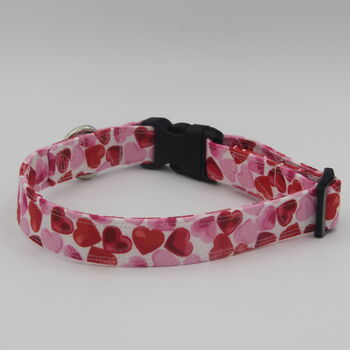 Pink And Red Hearts Valentines Dog Collar, 7 of 9