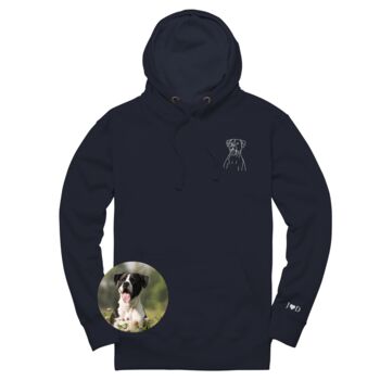 Embroidered Outline From Photo Unisex Hoodie, 4 of 12