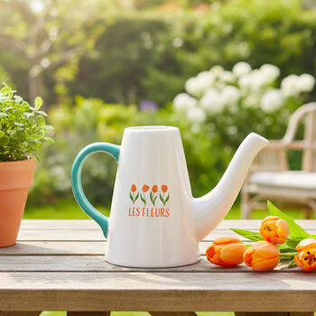 Les Fleurs Ceramic Watering Can And Flower Vase, 8 of 8