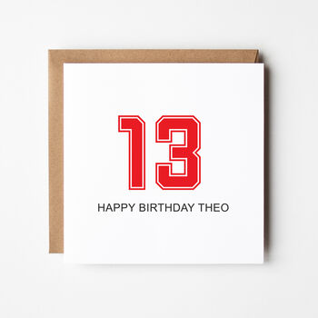 College Type Any Number Personalised Birthday Card, 2 of 4