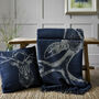 Stag Navy Faux Cashmere Cushion, thumbnail 3 of 3