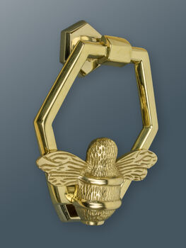 Brass Bumble Bee Honeycomb Door Knocker Brass Finish, 2 of 3