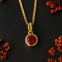 Personalised Gold Plated Sterling Silver July Ruby Birthstone Necklace, thumbnail 1 of 10