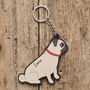 Pug Key Ring Personalisation Available, thumbnail 1 of 4