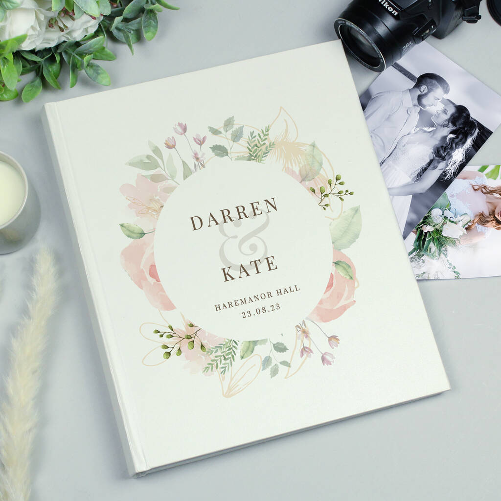 Personalised Floral Traditional Wedding Photo Album By Uniqueful