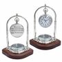 Personalised Chrome 4th Anniversary Desk Clock With Compass, thumbnail 1 of 10