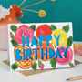 June Birth Flower Paper Cut Birthday Card, thumbnail 1 of 4