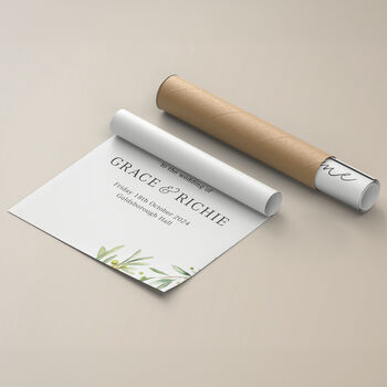 Olive Greenery Personalised Wedding Welcome Sign, 3 of 4