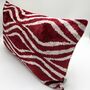 Oblong Velvet Ikat Cushion Red Decoration, thumbnail 8 of 8