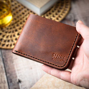Personalised Classic Leather Bifold Wallet Four Slots, 3 of 9