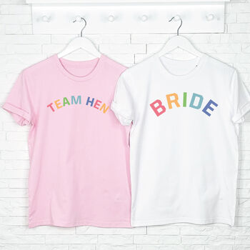 Team Hen Rainbow Organic T Shirt, 2 of 2
