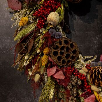 Natural Autumn Dried Flower Wreath, 3 of 3