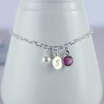 Sterling Silver Personalised Birthstone Bracelet, 4 of 10