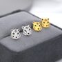 Tiger Stud Earrings In Sterling Silver, thumbnail 4 of 9
