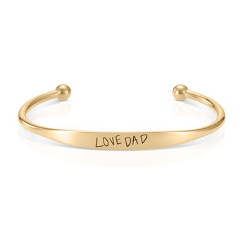 Personalised Men's Handwriting Torque Bracelet, 3 of 5