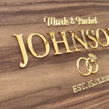 Personalised Wooden Wedding Guest Book Alternative – Oak Or Walnut Wedding Décor, 3 of 5