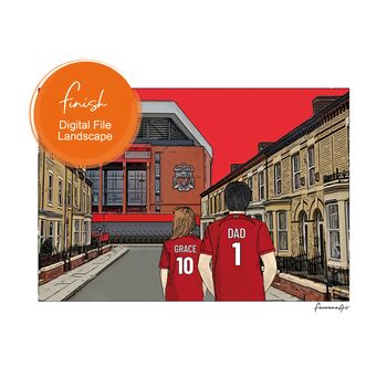 Liverpool Anfield Rd Personalised Stadium Print Or Card, 2 of 9