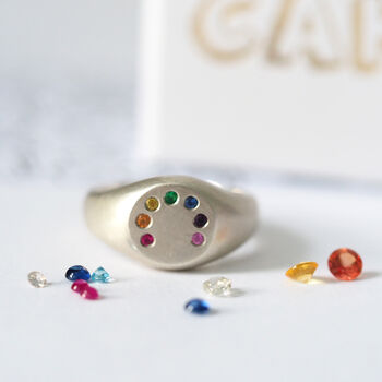Rainbow Ring Handmade Silver And Gems, 2 of 12
