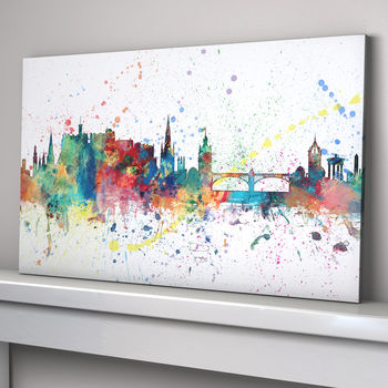 Edinburgh Skyline Cityscape Paint Splashes Print, 2 of 6