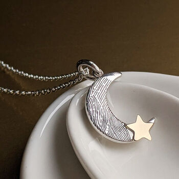 Loved To The Moon And Stars Fingerprint Necklace, 5 of 7
