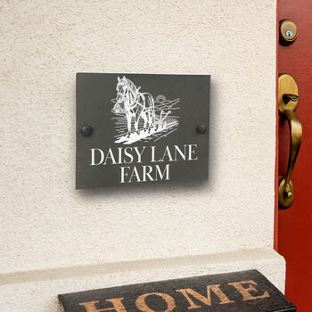 Horse And Plough House Number Or Name Wall Mounted Sign, 2 of 2