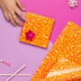 Orange Leopard Print Birthday Wrapping Paper, thumbnail 2 of 2