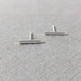 Sterling Silver Bar Stud Earrings, thumbnail 4 of 9