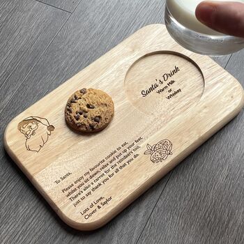 Personalised Wooden Christmas Eve Board For Santa, 5 of 9