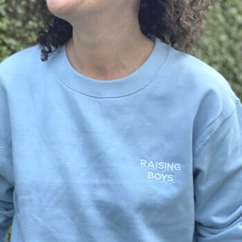 Raising Boys Sweatshirt Baby Blue Or Candy Pink, 3 of 5