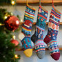 Hand Knitted Christmas Stockings In Organic Cotton, thumbnail 3 of 7