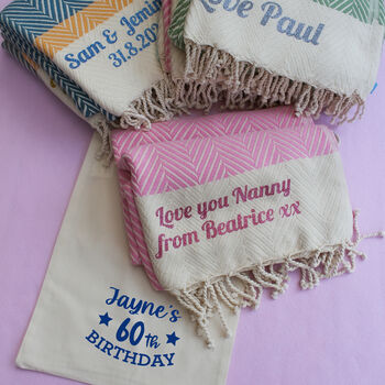 Personalised Cotton Throws, Anniversary Gift, 9 of 11