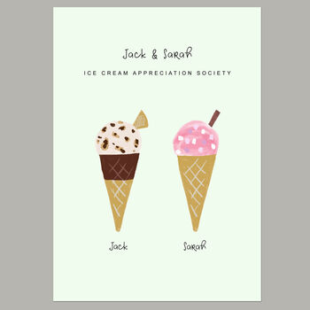 Personalised Illustrated Ice Cream Family Print, 7 of 8