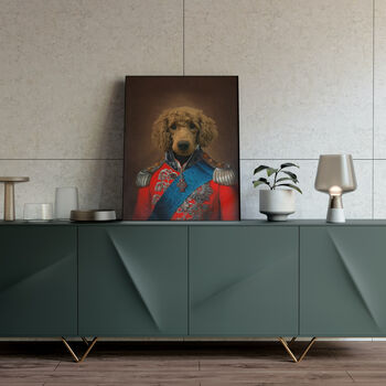Personalised Royal Pet Portrait On Canvas The Prince, 2 of 6