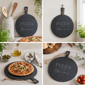 Personalised Slate Family Pizza Board Paddle, 2 of 2