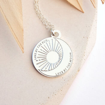 Live By The Sun Love By The Moon Sun And Moon Necklace, 8 of 9