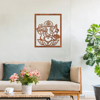 Ganesha Metal Wall Art Decor, Hanging Indoor Gift, Ideal For Home Spaces, 6 of 10